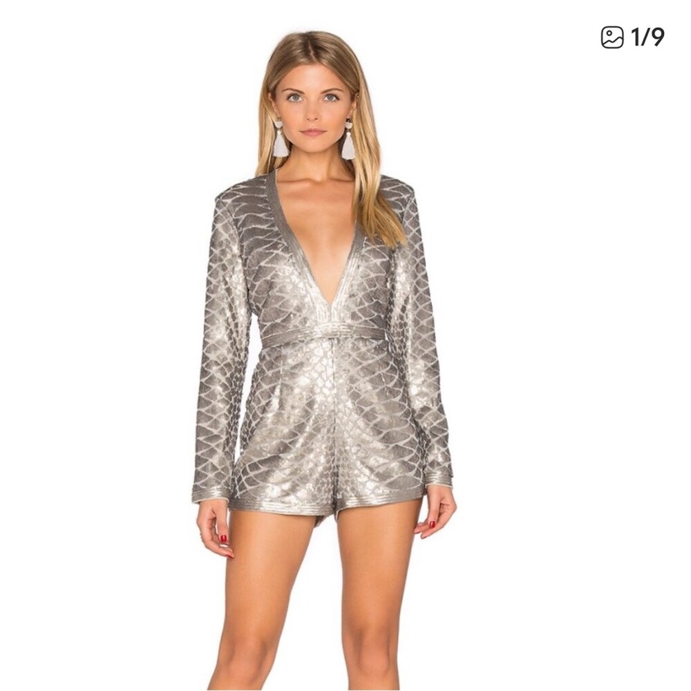SAYLOR Metallic Sequin Romper